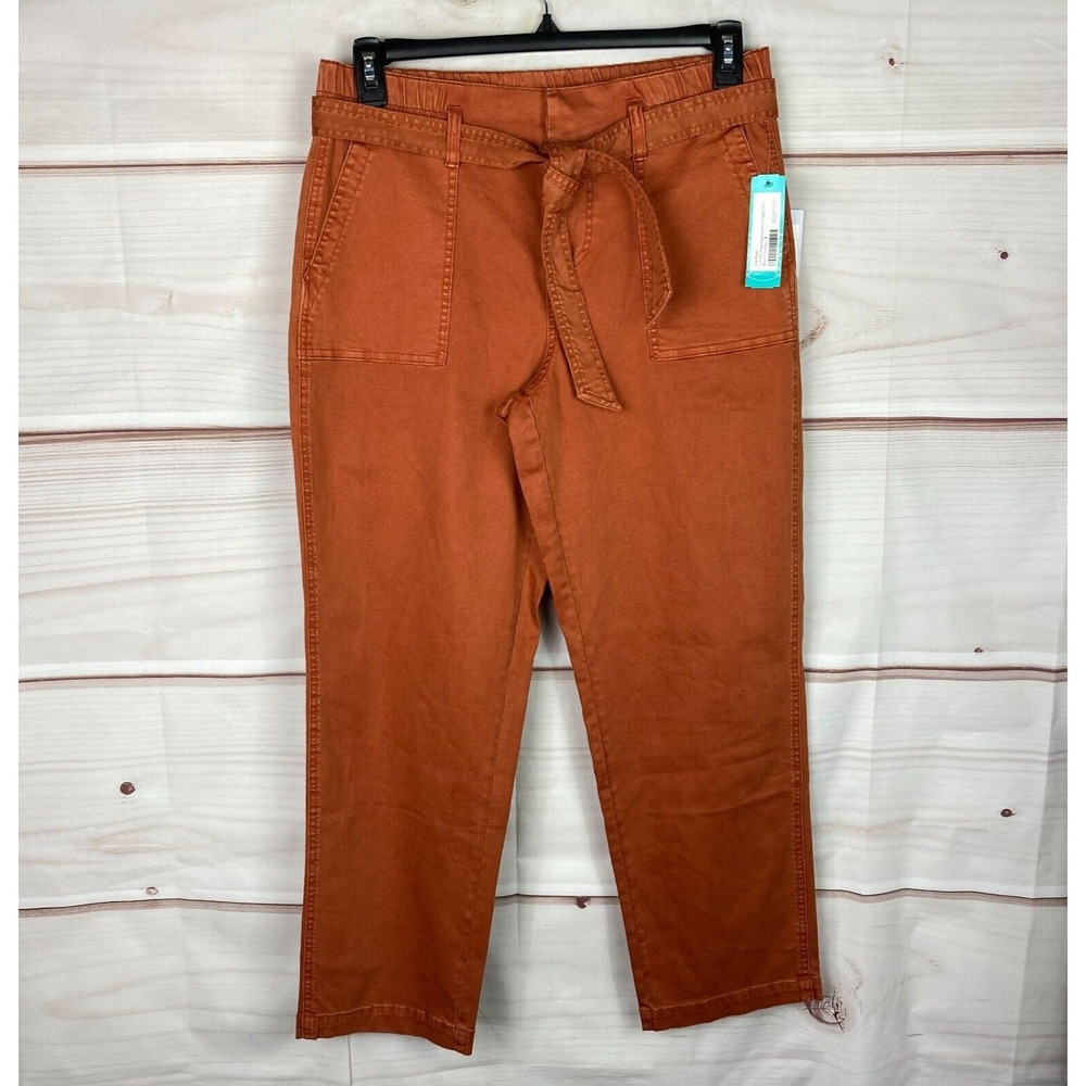 Lila Rose Pants Womens 8 Brown Carmen Paperbag Surplus Belted Pockets High Rise